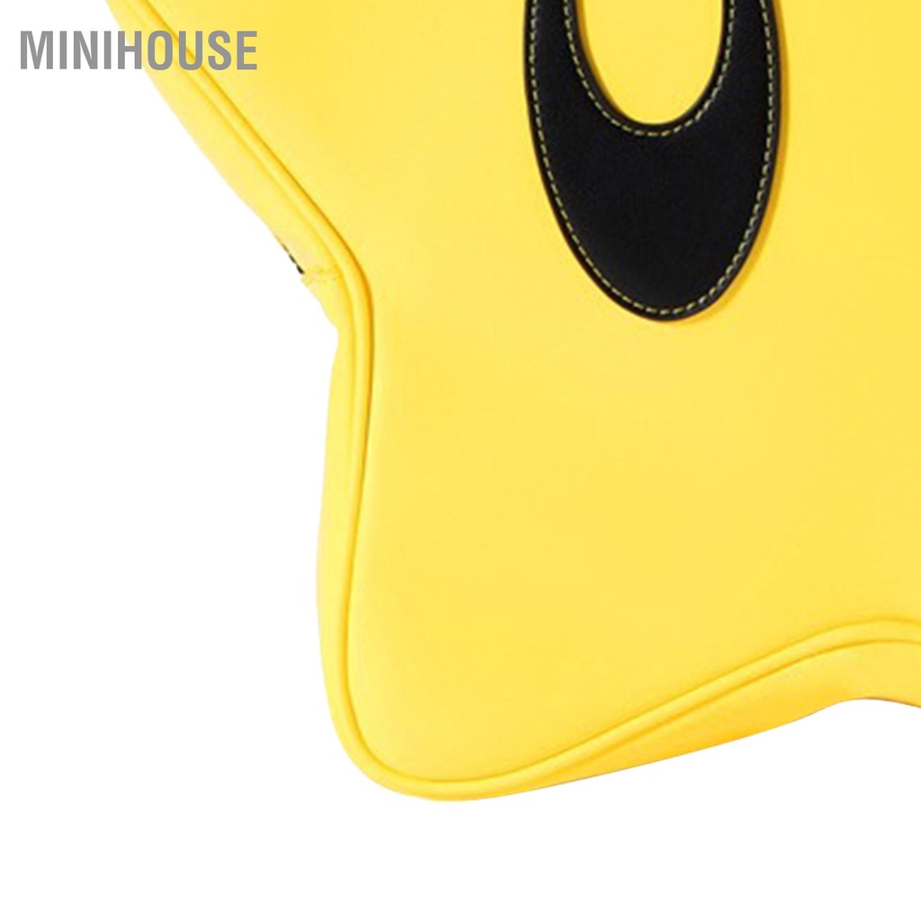 MiniHouse Ba lô ngôi sao Màu vàng sáng Túi đi học sành điệu dễ thương da PU dung tích lớn chống thấm nước