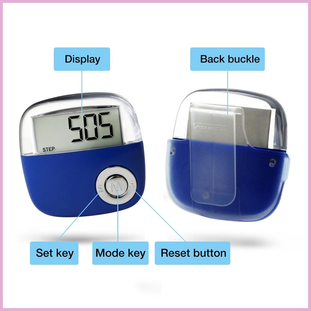 Máy Đếm Bước Chân Đa Năng Kèm Kẹp Tiện Dụng Khi Tập Thể Thao shinvn