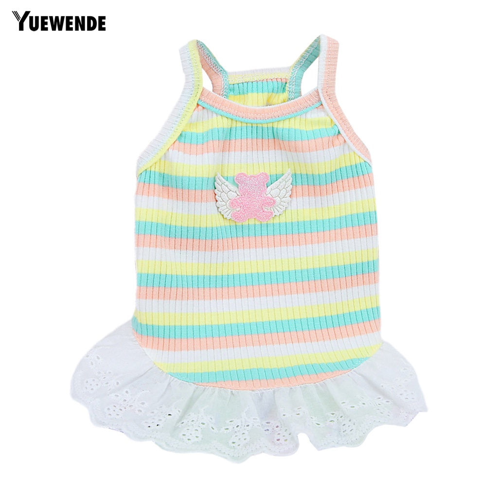 Yue.z Đầm Công Chúa Họa Tiết Kẻ Sọc Nhiều Màu Sắc Mỏng Thời Trang Mùa Hè Dành Cho Cún Cưng