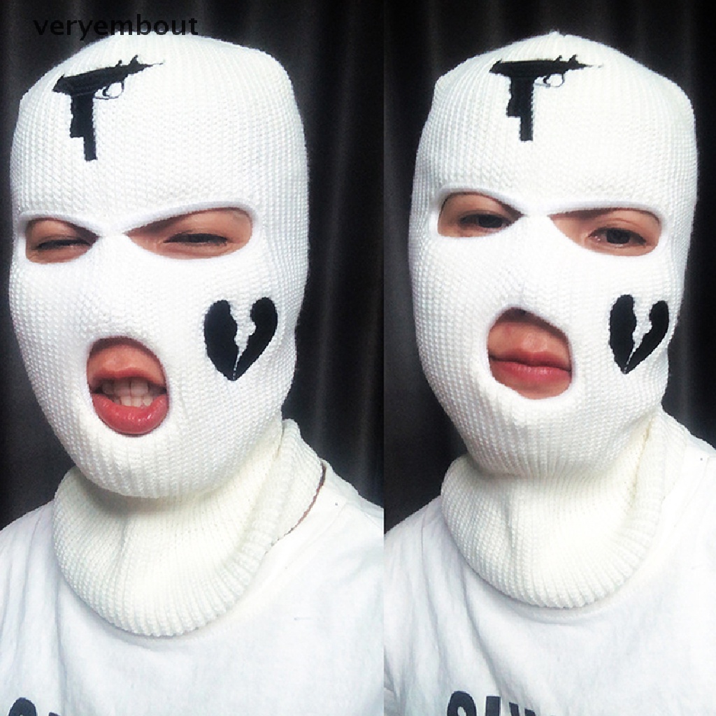 Mũ beanie Trùm Đầu Che Phủ Cổ 3 Lỗ Giữ Ấm Phong Cách Hip Hop Unisex