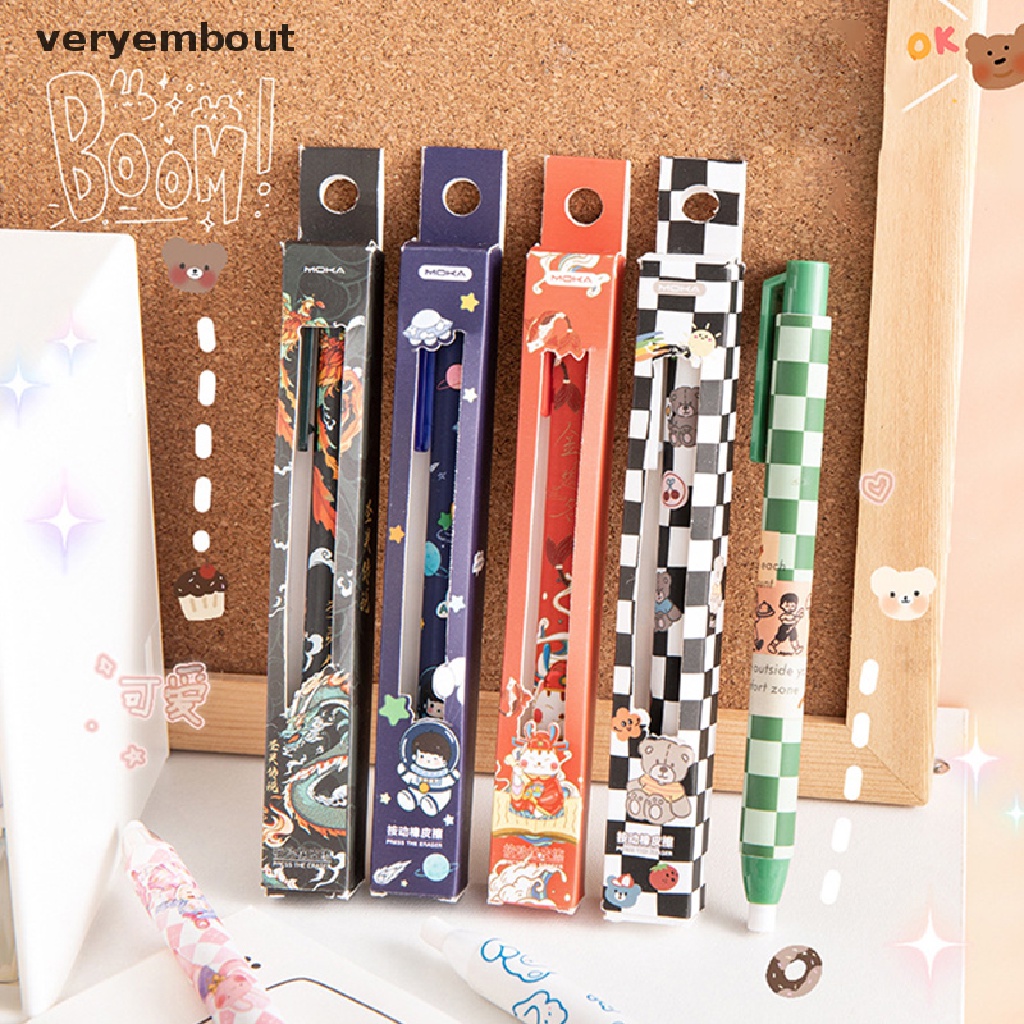 Gôm Tẩy Bút Chì Dạng Nhấn Bằng Cao Su Mềm Hình Hoạt Hình Có Thể Thu Gọn Cho Trẻ Em