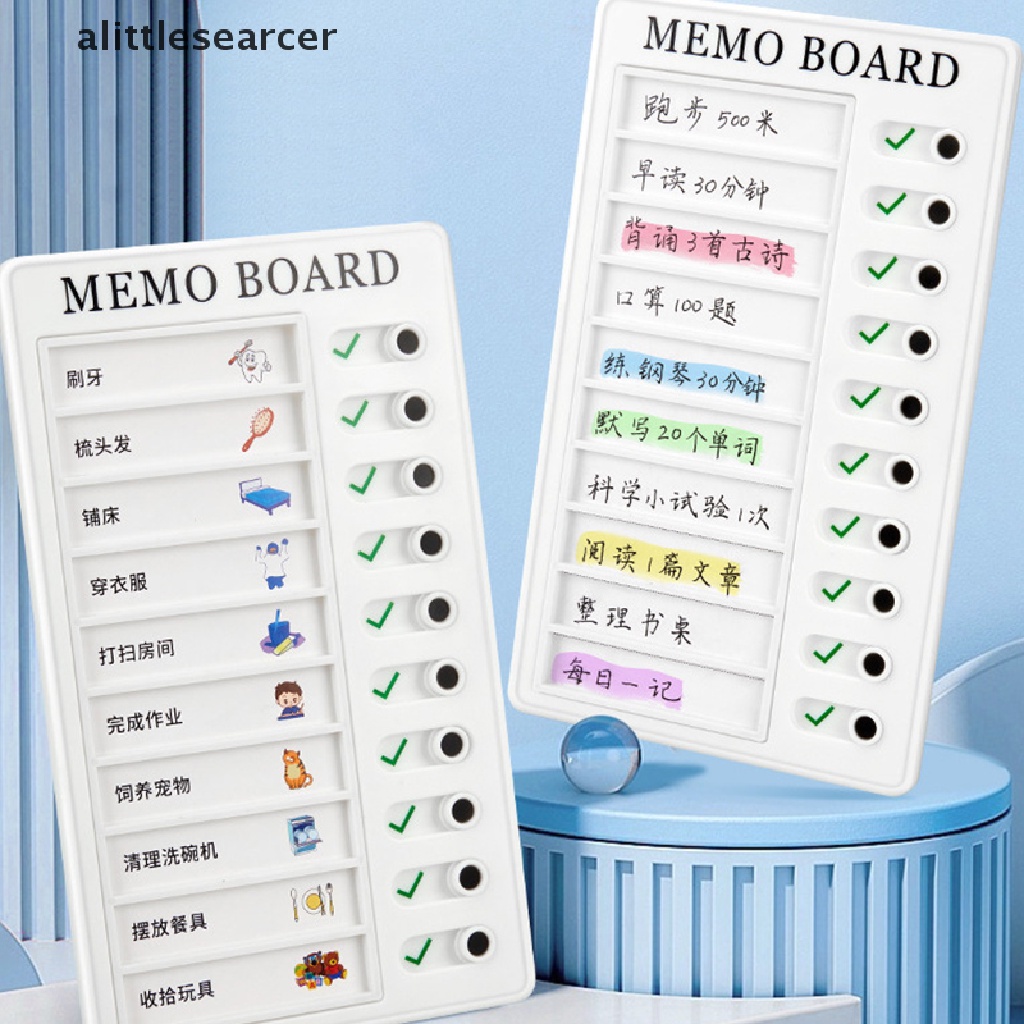 Bảng Ghi Nhớ Lập Kế Hoạch Hàng Ngày Bằng Nhựa Có Thể Tái Sử Dụng Cho Trẻ Em