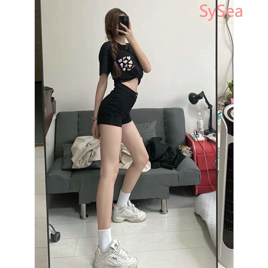 Quần Short Lưng Cao Thời Trang Mùa Hè Hàn Quốc Dành Cho Nữ
