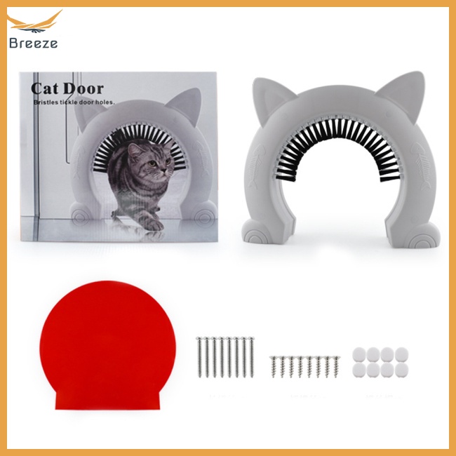 Lỗ Cửa Kèm Cọ Điều Chỉnh Hướng Cho Thú Cưng