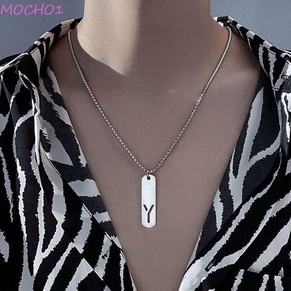 Mocho1 Vòng cổ Mặt Chữ Nhật Thời Trang Cá Tính Không Phai Màu Làm Quà Tặng Cho Cặp Đôi