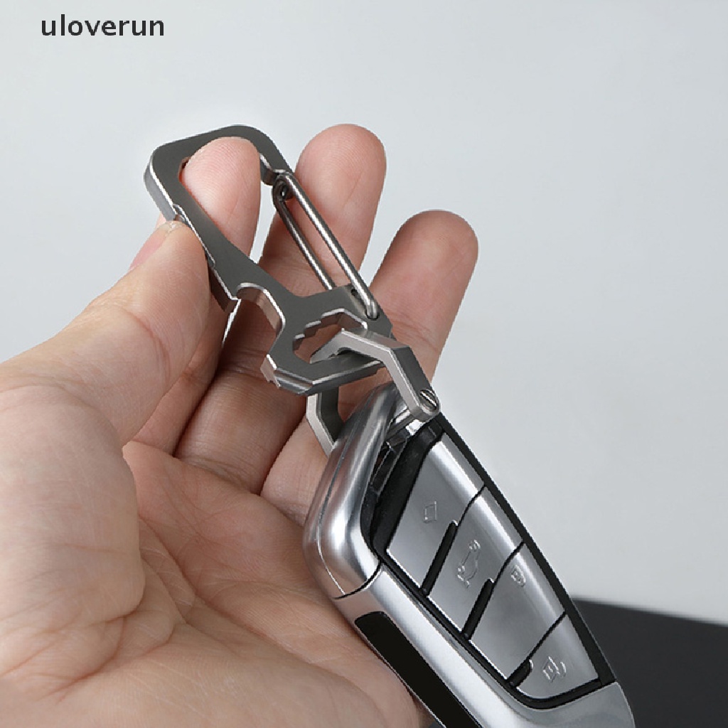 Uloverun Móc Khóa Mini Đa Năng Hình Chữ D Bằng Titan Tiện Dụng