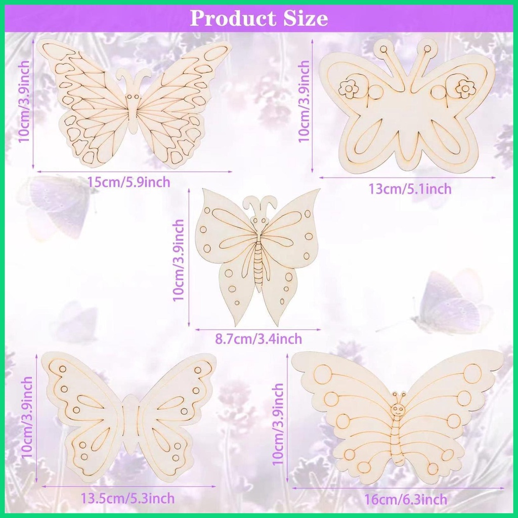 Set 25 Lát Bướm Rỗng Chưa Hoàn Thành Dùng Để Làm Đồ Thủ Công DIY Jowvn