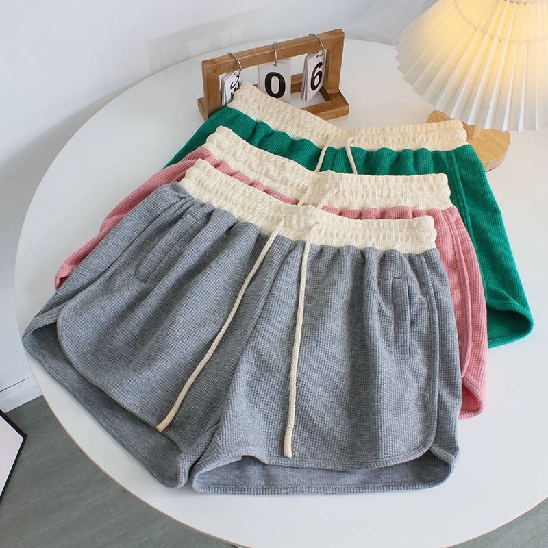 IELGY   Quần Short Thể Thao Dáng Rộng Màu Sắc Tương Phản Cỡ Lớn Thời Trang Cho Nữ