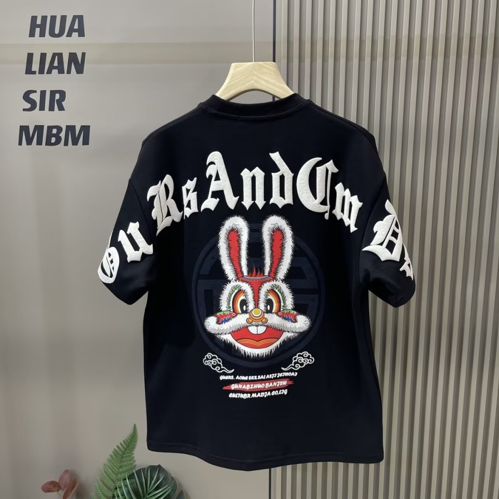 Áo Thun 100% Cotton Tay Ngắn Cổ Tròn Dáng Rộng Thời Trang Cho Nam Giới