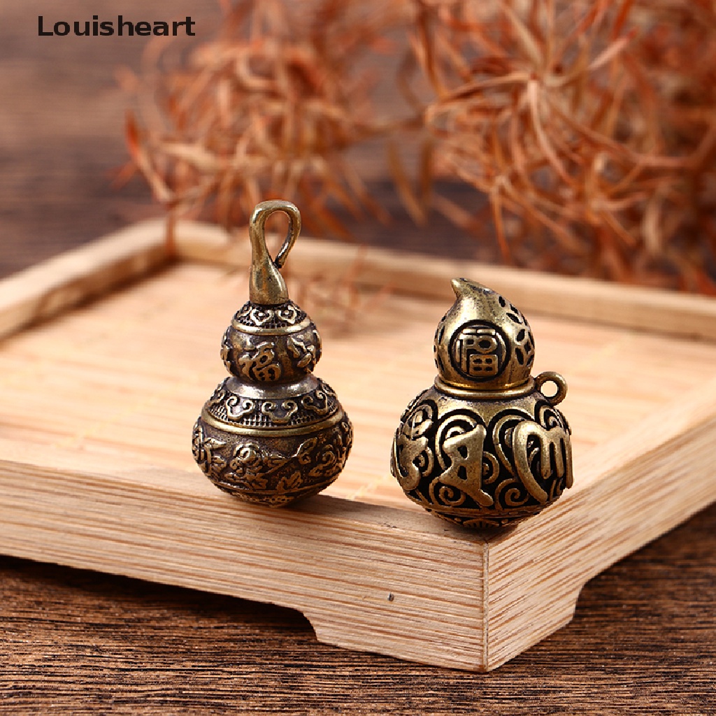 Louisheart Hộp Đựng Thuốc Bằng Đồng Thau Hình Hoa Sen / Quả Bầu May Mắn Có Móc Khóa