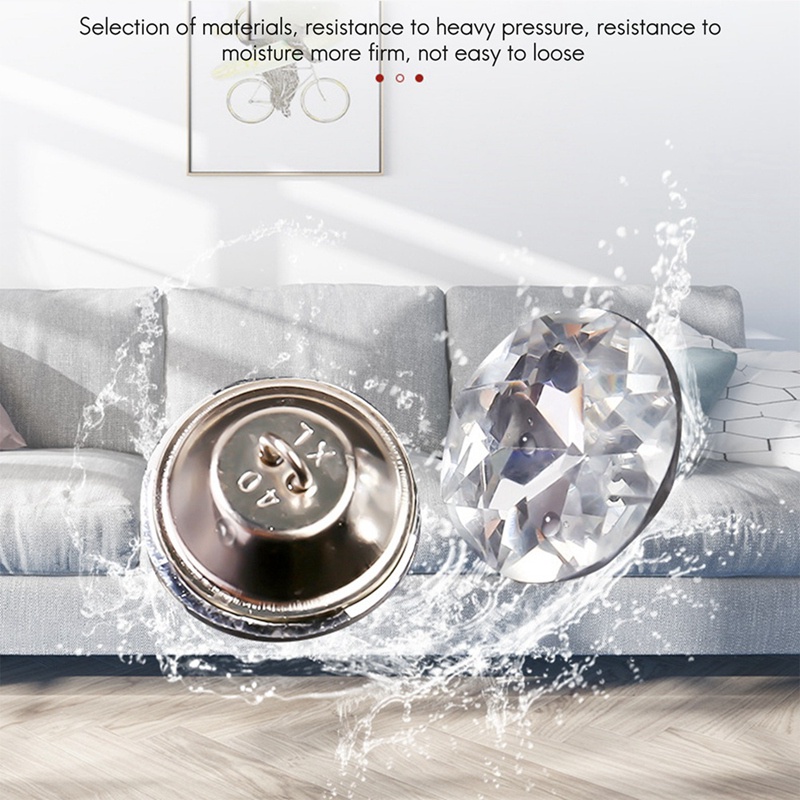 1 Set Nút Áo Pha Lê Đính Kim Cương Giả Kèm Vòng Kim Loại Dùng Để May Vá DIY