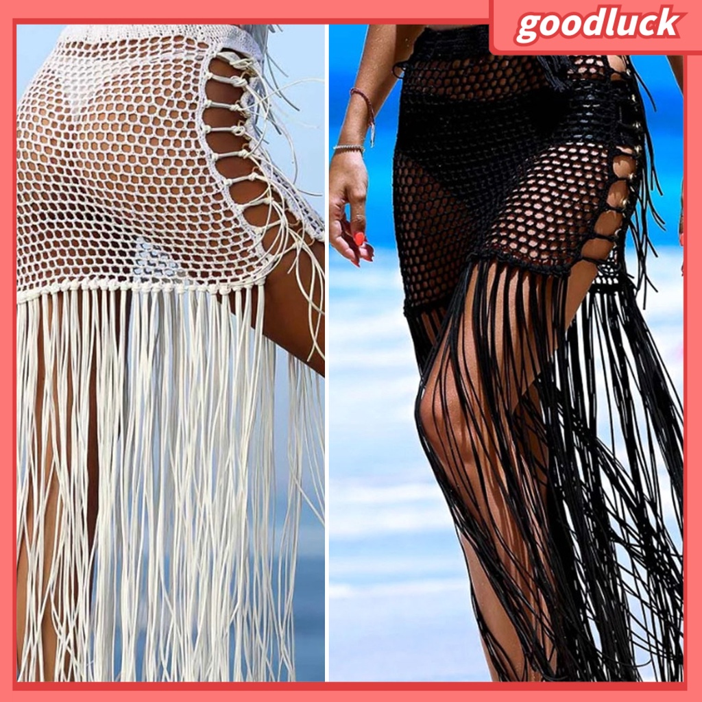 [GUC] Khăn Quấn Bãi Biển Thiết Kế Đan Móc Thoáng Khí Quyến Rũ Cho Hoạt Động Ngoài Trời