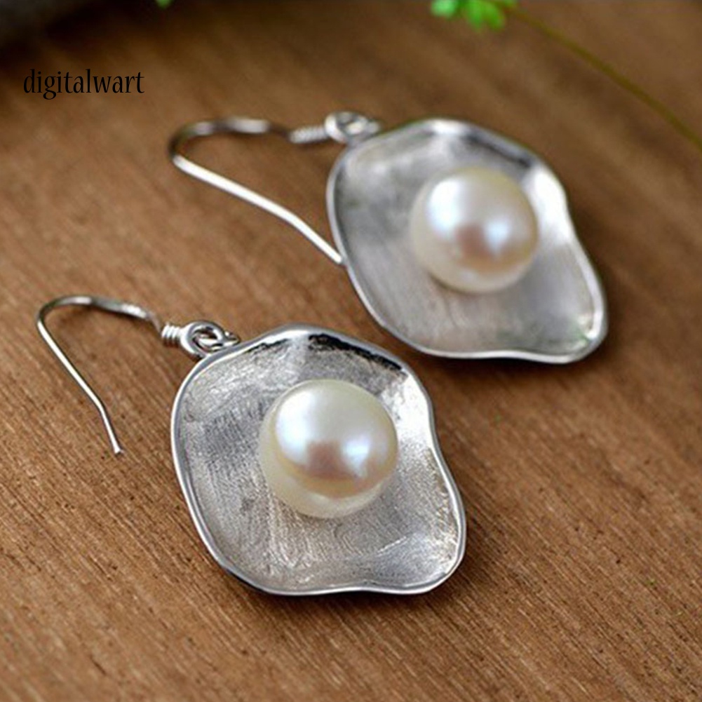 Kỹ Thuật Số| Đôi Khuyên Tai Dài Hình Vỏ Sò Đính Ngọc Trai Thời Trang Cho Nữ