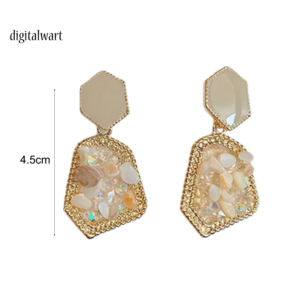 Kỹ Thuật Số| Khuyên Tai Dáng Dài Đính Đá Tự Nhiên Phong Cách Retro Thanh Lịch