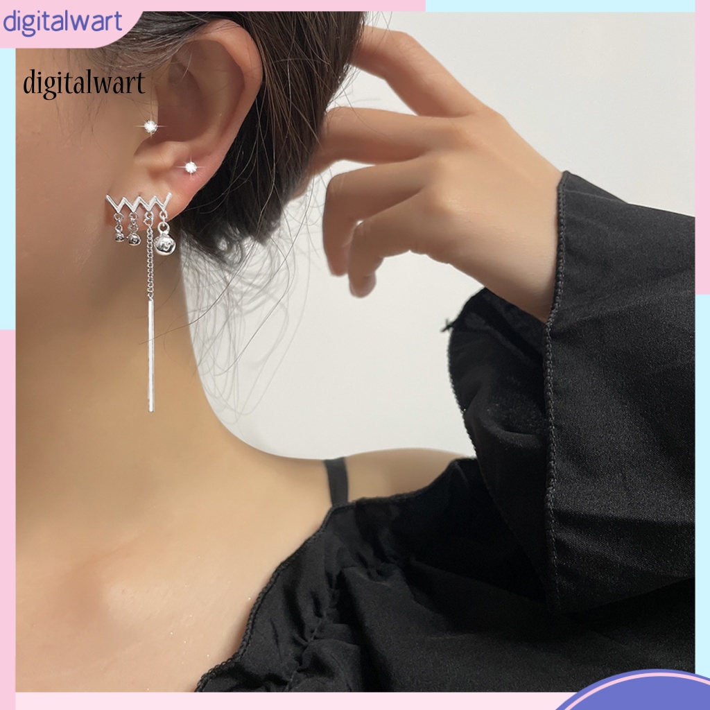 Kỹ Thuật Số| 1 Khuyên Tai Tròn Mạ Tua Rua Gợn Sóng Phong Cách Punk Cho Nữ