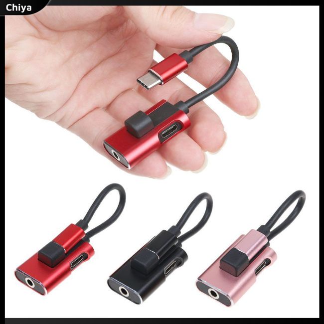 Giắc Chuyển Đổi 2 Trong 1 Usb Type C Sang Cổng Âm Thanh Aux 3.5mm Di Động Tiện Dụng
