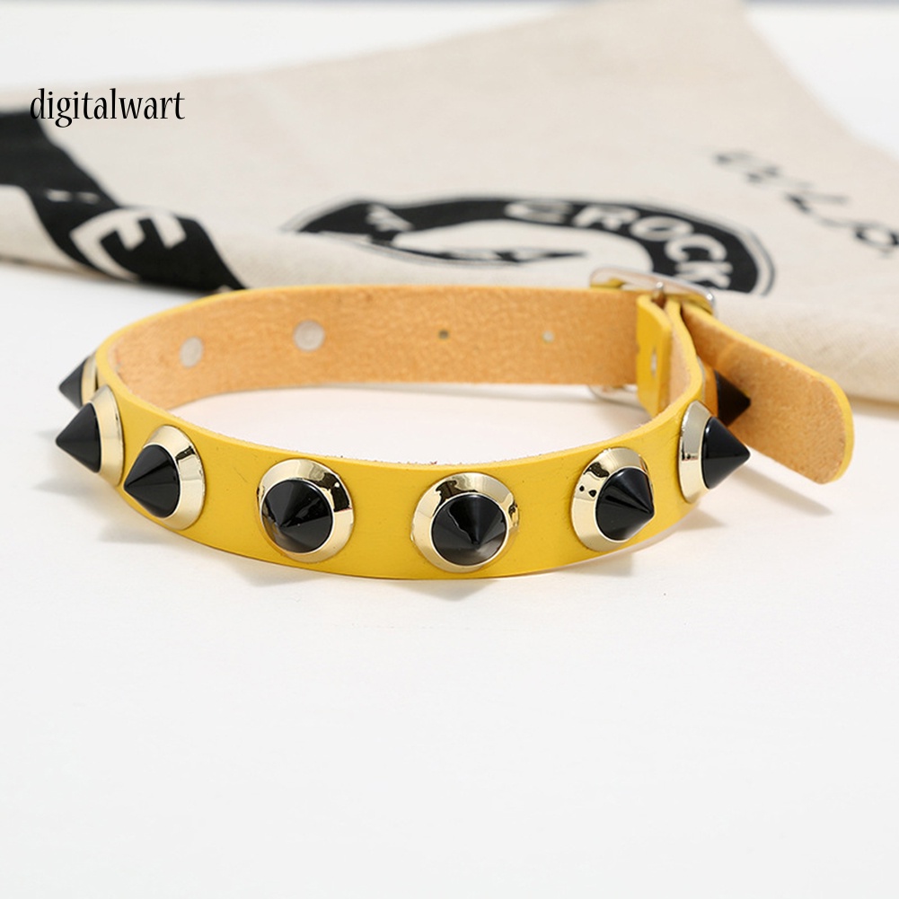 Kỹ Thuật Số| Vòng Cổ Choker Da Đính Đinh Tán Phong Cách Punk Phá Cách Dành Cho Nữ