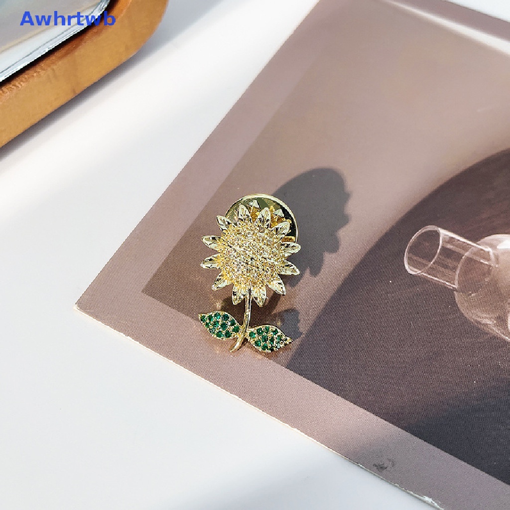 Ghim Cài Áo Hình Hoa Hướng Dương Đính Đá Zircon Dễ Thương Cho Nữ Mới