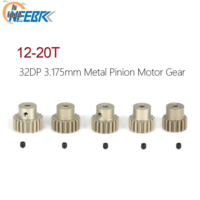 Bộ Bánh Răng Kim Loại 32DP 3.175mm 12T 13T 14T 15T 16T 17T 18T 19T 20T Cho Xe Điều Khiển Từ Xa 1 / 10