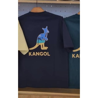 Áo Thun Chui Đầu Tay Ngắn Dáng Rộng Màu Trơn In Chữ Kangol Phong Cách Hawaii