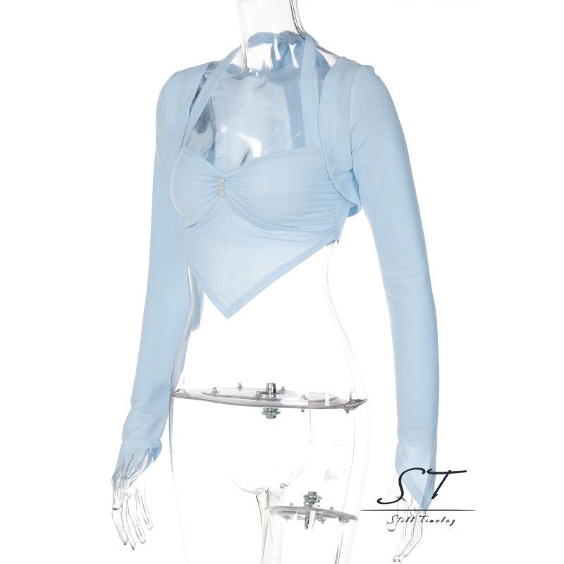 Áo Croptop Sát Nách Màu Sắc Trơn Cổ Khoét Sâu Gợi Cảm CY03