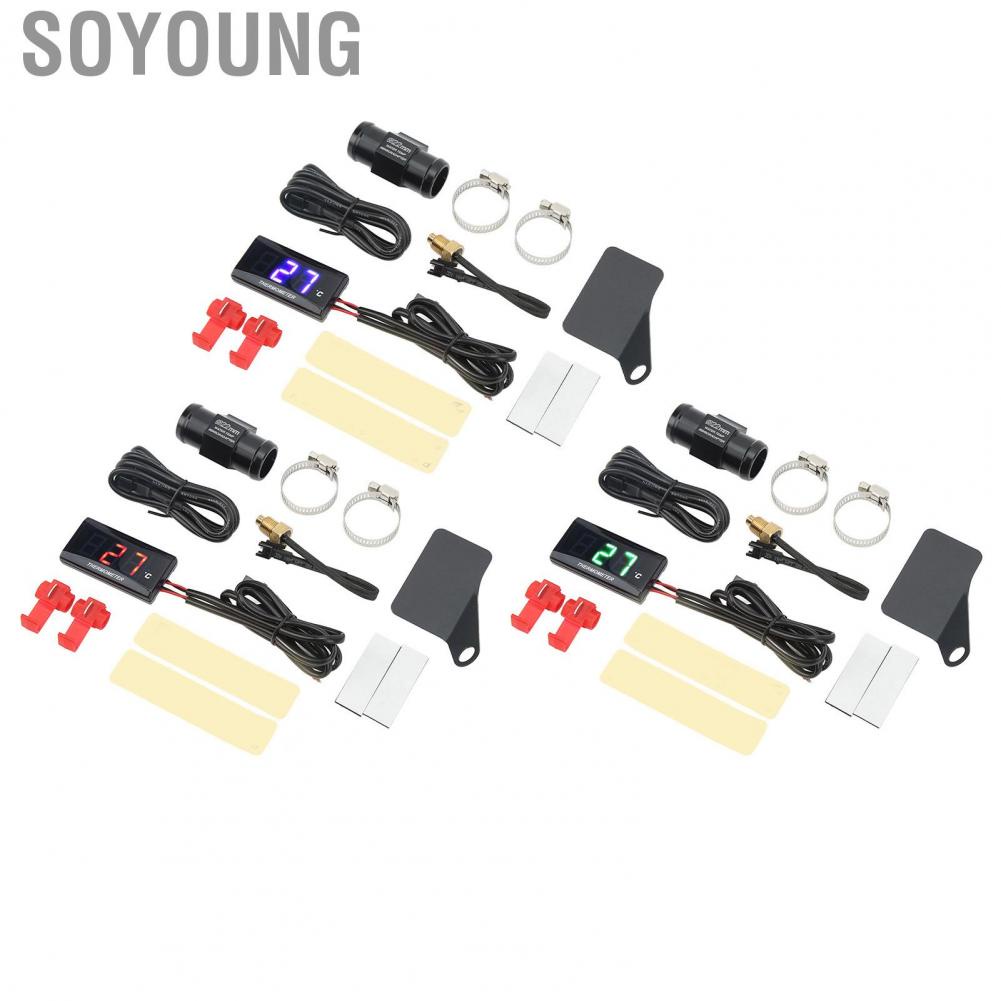 Soyoung Motorcycle Water  Easy To Install High Definition Digital Display M10 Sensor Thread Motorbike LCD Tempt Gauge Durable DC 12V for