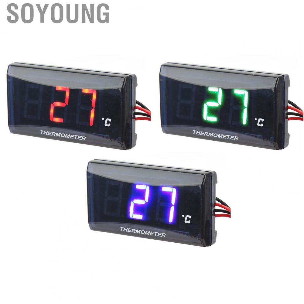 Soyoung Motorcycle Water  Easy To Install High Definition Digital Display M10 Sensor Thread Motorbike LCD Tempt Gauge Durable DC 12V for