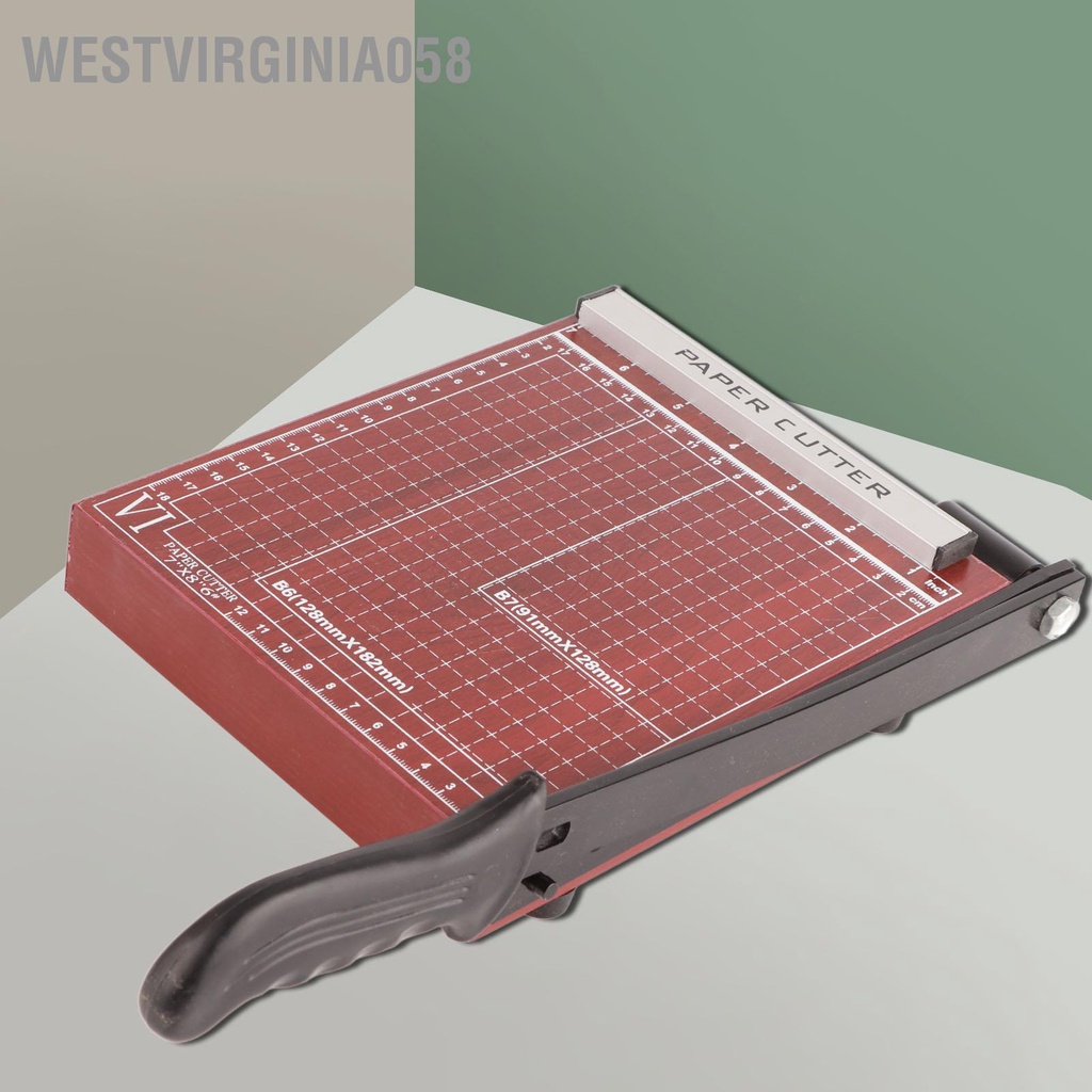 Westvirginia058 Máy cắt giấy thủ công Tông đơ A5 sạch chính xác với thước định vị tay cầm vòng cung cho văn phòng trường học