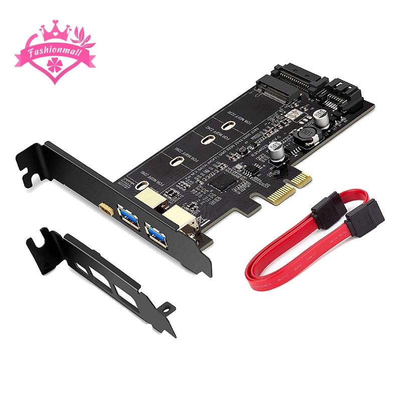 Thẻ Chuyển Đổi PCI-E Sang USB 3.0 PCI Incl.1 USB C Và 2 Cổng USB A M.2 NVME Sang PCIe 3.0 Kèm Giá Đỡ