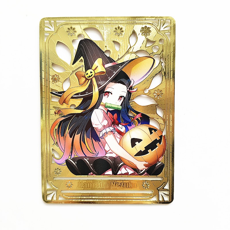 Thẻ Kim Loại Họa Tiết Anime Demon Slayer Kamado Nezuko Bóng Và Bóng Phong Cách Halloween