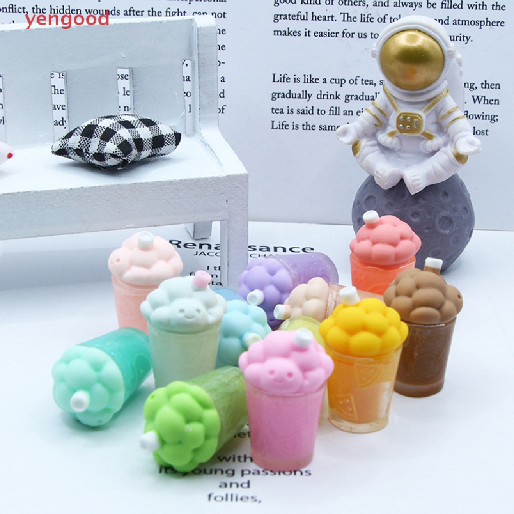 Set 2 Ly Nước Mini Có Ống Hút Hình Đám Mây Phát Sáng Trang Trí Nhà Búp Bê