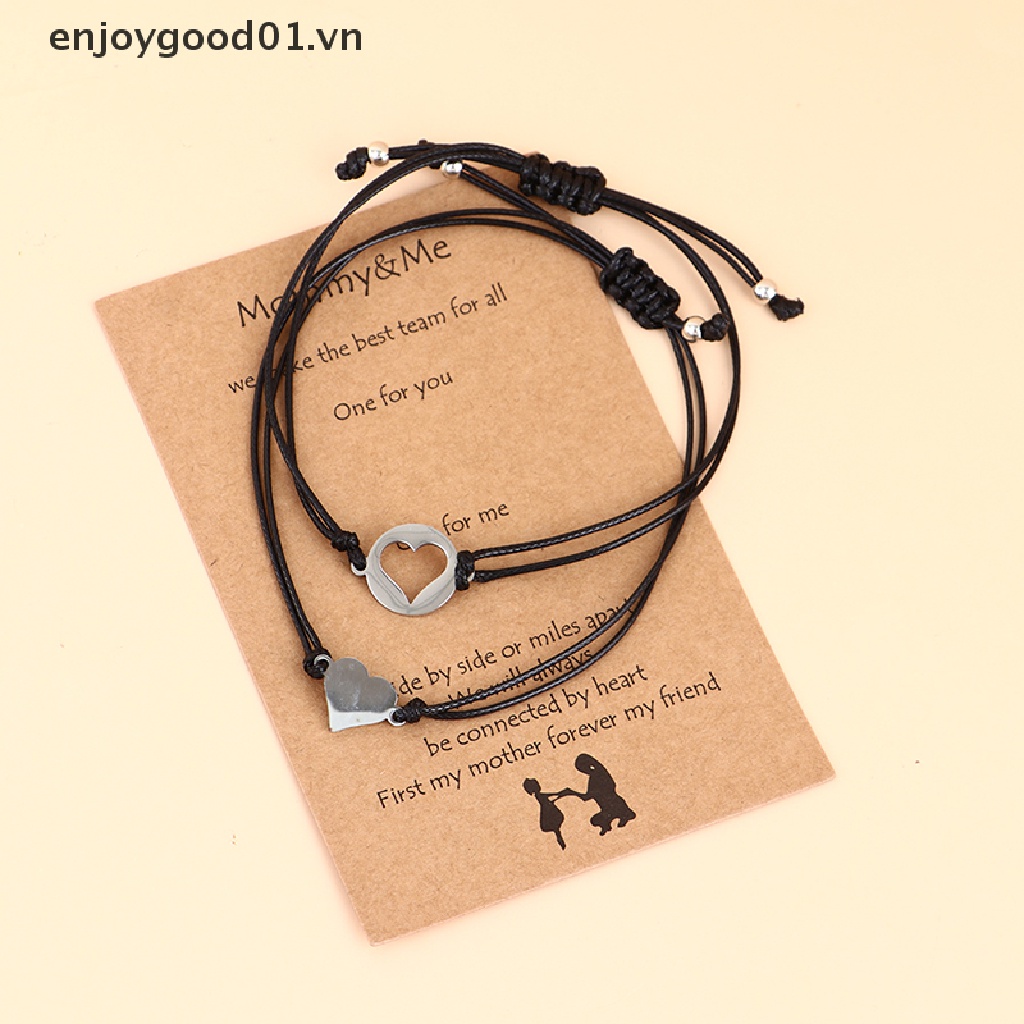 Bộ 2 Vòng Tay Bằng Thép Không Gỉ Phù Hợp Cho Mẹ Và Con Gái