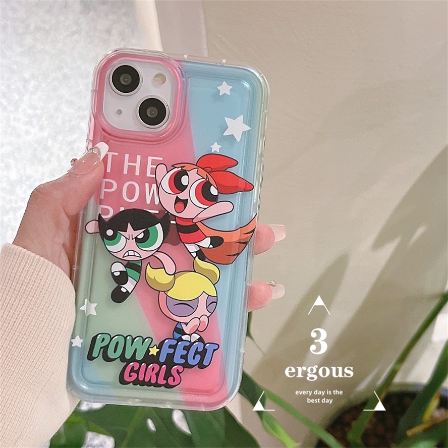 Ốp Điện Thoại Mềm Trong Suốt In Hoạt Hình Powerpuff Girls Cho iPhone 14 13 12 11 Pro Max 7 8 6 Plus SE2020 X XR Xs Max