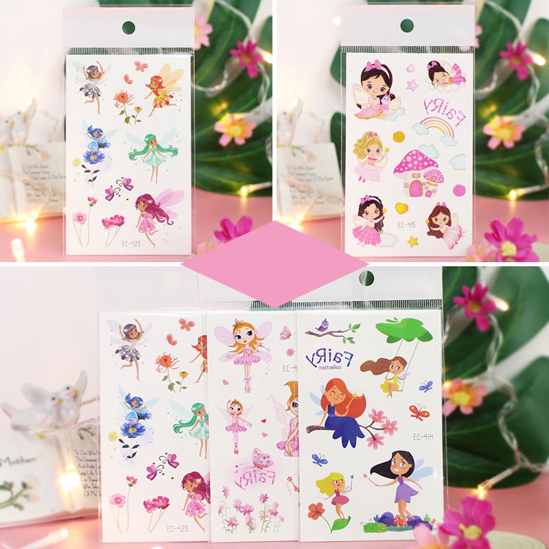 Set 8 Hình Xăm Dán Họa Tiết Hoạt Hình Dễ Thương Cho Bé