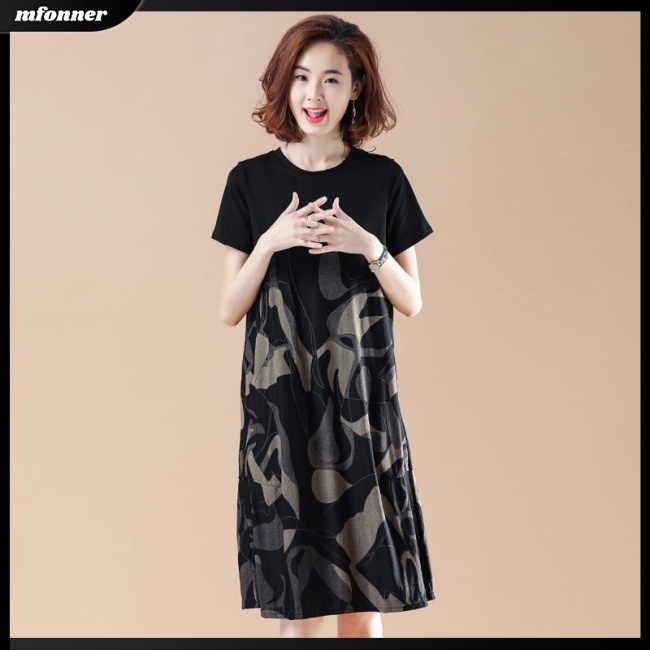 Đầm Tay Ngắn Dáng Rộng Thời Trang Mùa Hè Cho Nữ