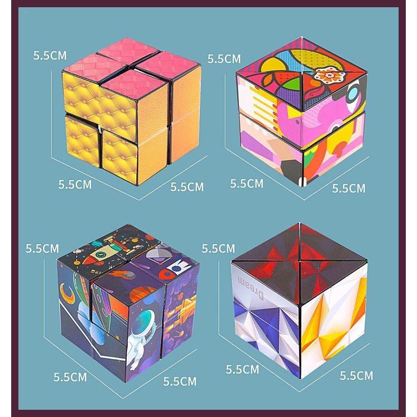 Đồ Chơi Khối Rubik Vô Cực 3D Nhiều Loại Có Thể Gấp Gọn