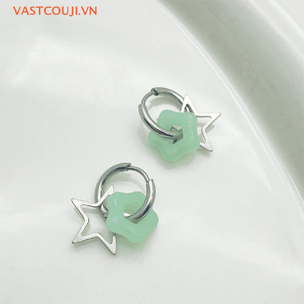 Khuyên Tai Hình Ngôi Sao Năm Cánh Phong Cách Gothic Thời Trang Hàn Quốc VASTJI Y2k Y2k
