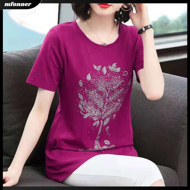 Áo Thun Tay Ngắn Cổ Tròn Màu Sắc Đơn Giản Cho Nữ