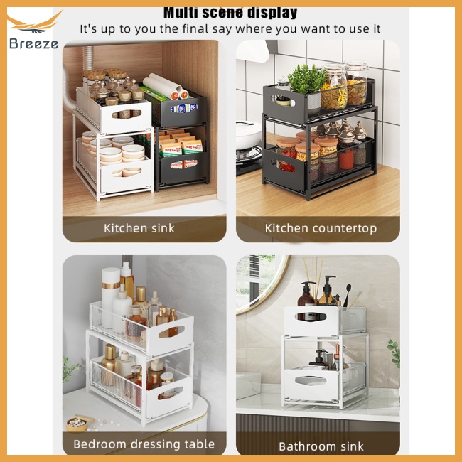 Kệ Đựng Đồ Sức Chứa Lớn Có Thanh Trượt Gắn Dưới Bồn Rửa Chén / Ngăn Kéo Cho Nhà Bếp Nhà Tắm