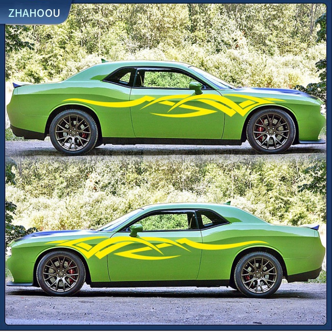 ☃Nhà Cửa☃ 1 Cặp Nhãn Dán Trang Trí Thân Xe Hơi Họa Tiết Ngọn Lửa Sáng Tạo D-731