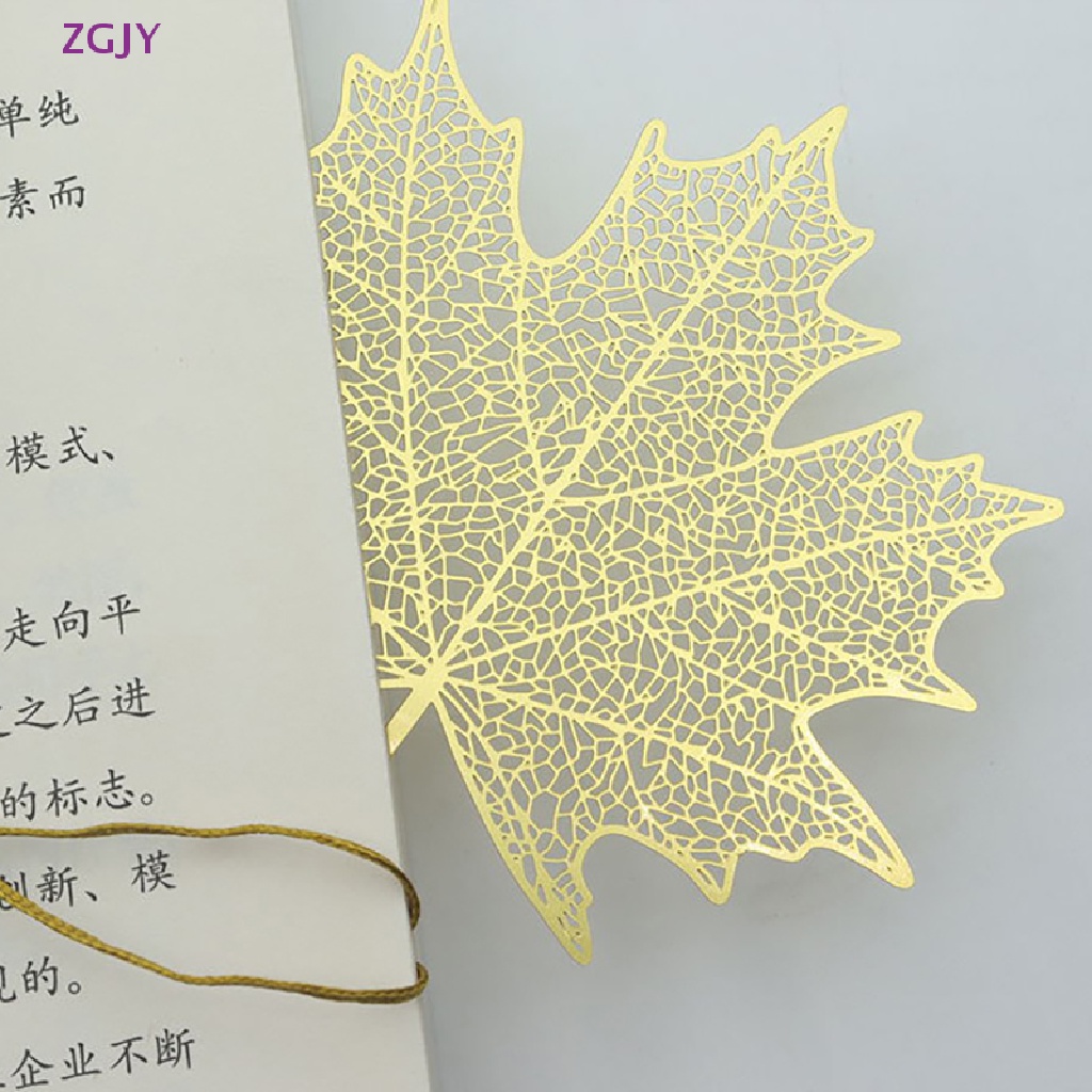 Thẻ Đánh Dấu Sách ZGJY Họa Tiết Lá Phong Rỗng Kiểu Trung Hoa Cổ Điển Tua Rua Kèm Kẹp Sách Trường Học Mới