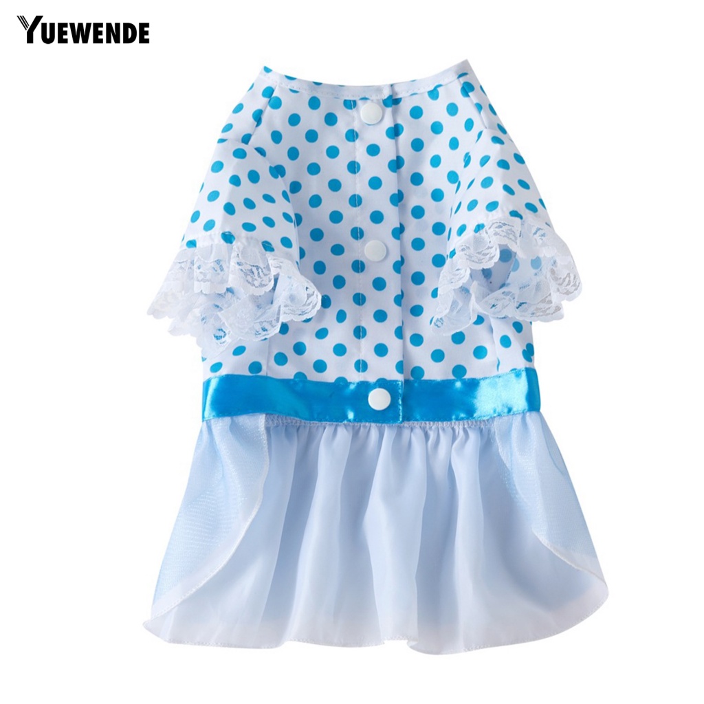 Ye.b Đầm Cổ Tròn Họa Tiết Chấm Bi Bắt Mắt Mặc Hàng Ngày Cho Thú Cưng