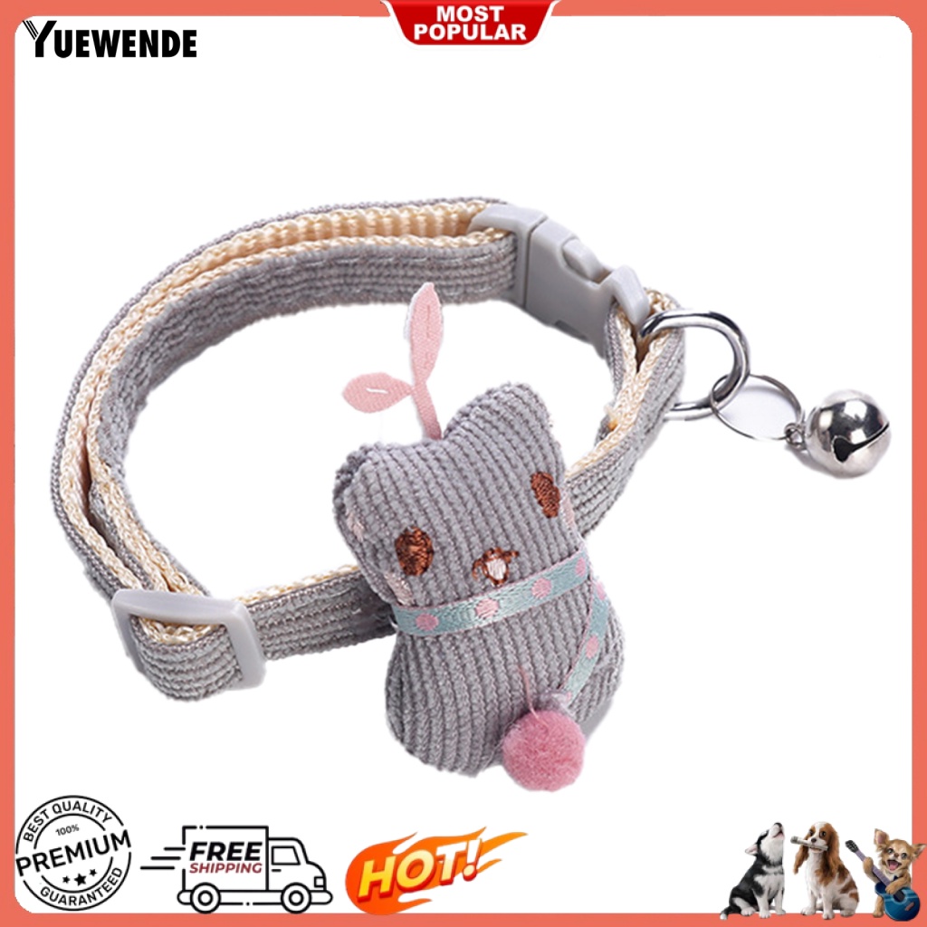 Ye.b Vòng Cổ Polyester Màu Sắc Tươi Sáng Họa Tiết Hoạt Hình Có Chuông Dành Cho Thú Cưng