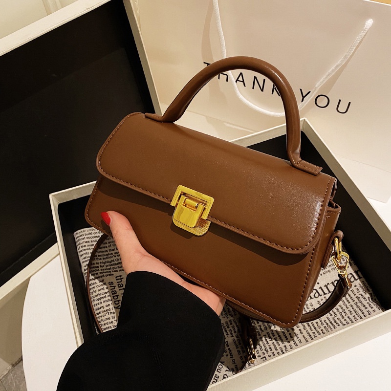 Túi Đeo Chéo Hình Vuông Nhỏ Màu Trơn Đơn Giản Thời Trang Cho Nữ