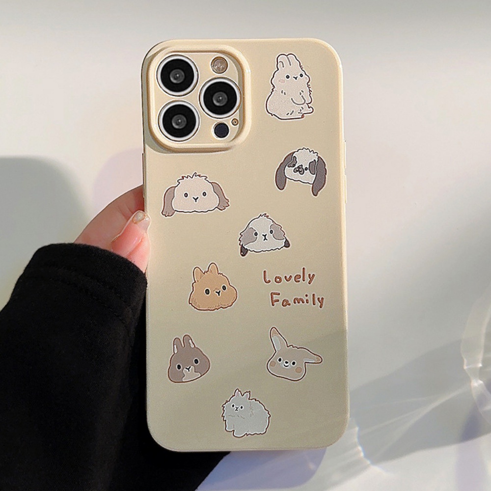 Ốp Điện Thoại TPU Dẻo Họa Tiết Hoạt Hình Chú Thỏ Dễ Thương Chống Trầy Cho IPhone 11 12 13 14 Pro Max