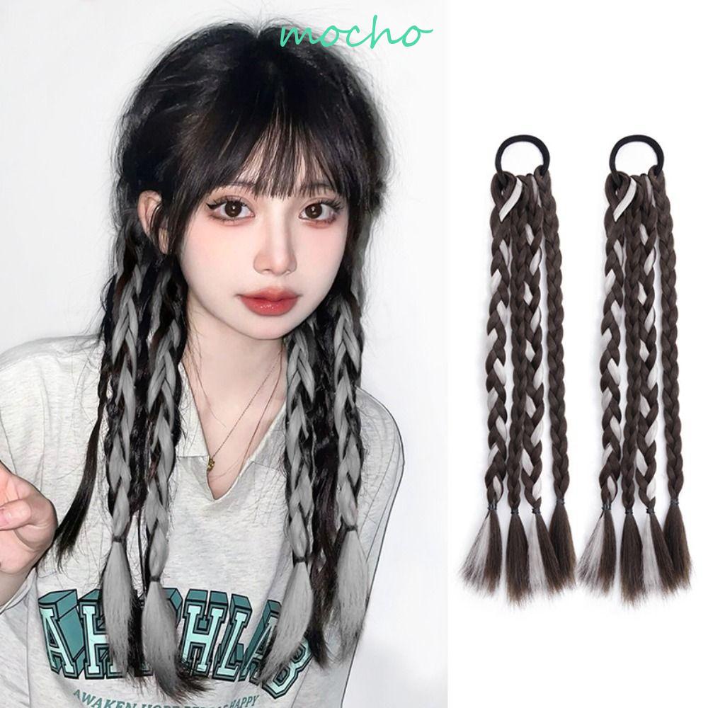 Mocho Tóc Giả Thắt Bím Đuôi Ngựa Bằng Sợi Chịu Nhiệt Dễ Thương Chất Lượng Cao Mát Mẻ Dành Cho Bạn Nữ Tóc Đuôi Ngựa