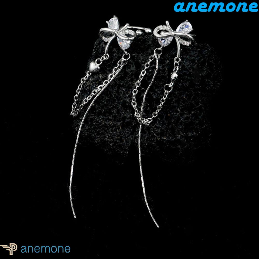 Khuyên Tai Dạng Kẹp Nơ Bằng Đồng Đính Đá Zircon Thanh Lịch Cổ Điển Dành Cho Bạn Nữ