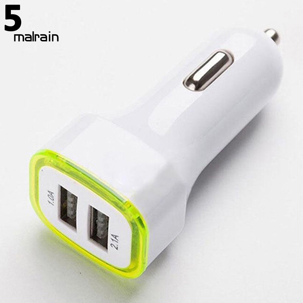 Tẩu Sạc Hai Cổng USB 2.1A Tích Hợp Đèn LED Cho iPhone iPad Samsung Galaxy