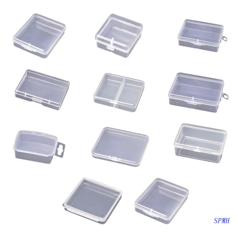 Set 10 Hộp Nhựa Mini Trong Suốt Đựng Trang Sức Có Nắp Đậy Tiện Lợi