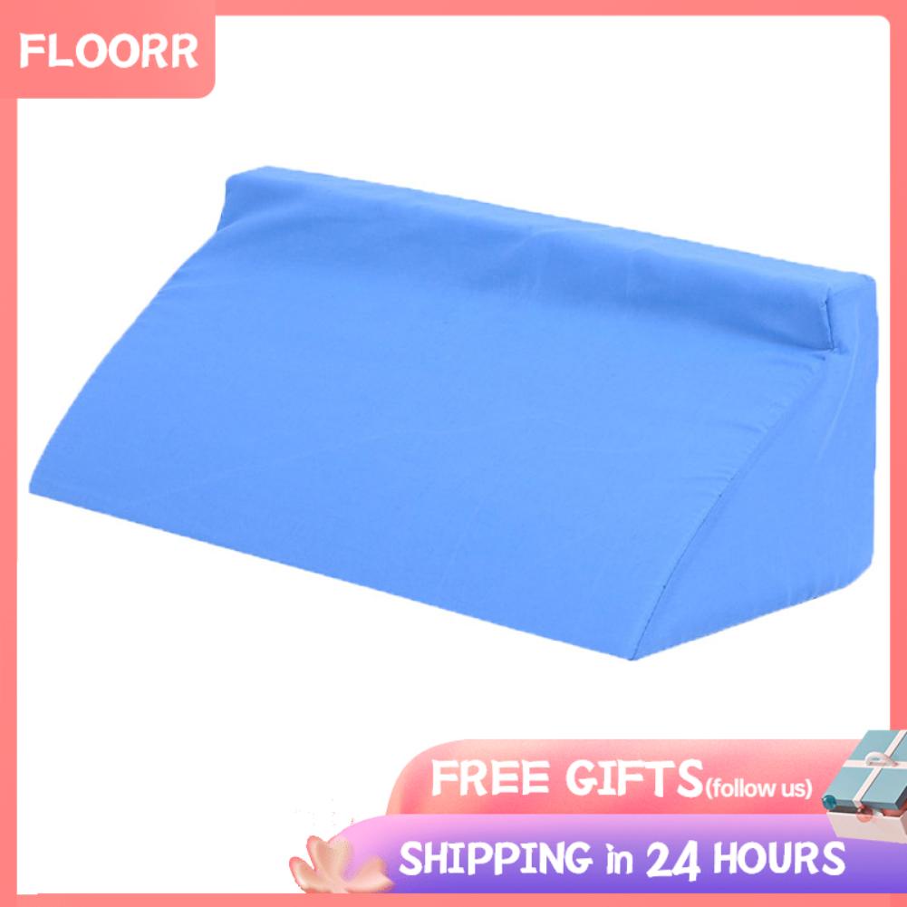 Floorr Bed Wedge Pillow Blue Triangle Foam Concealed Zip Removable Washable Sleeping Pillow for Back Support Blue 50 X 25 X 15cm / 19.7 X 9.8 X 5.9in